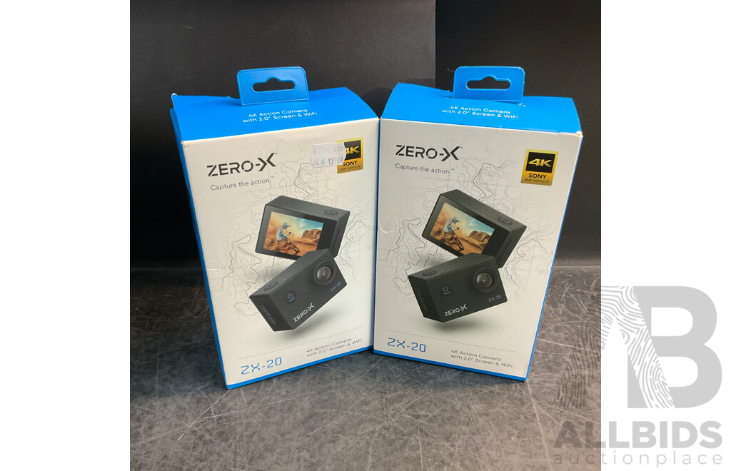 ZERO-X ZX-20 Action Camera - Lot of 2