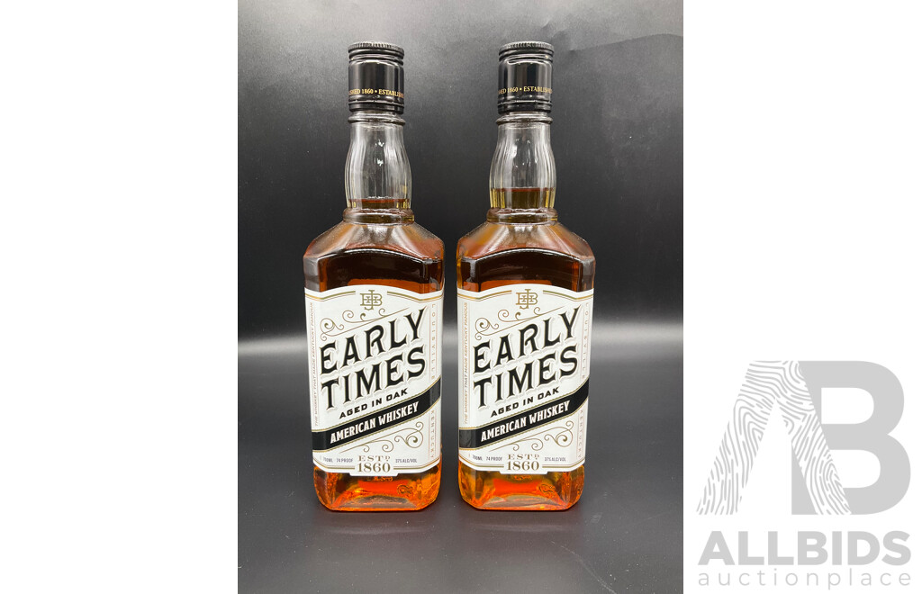 EARLY TIMES American Whisky 700ml  - Lot of 2