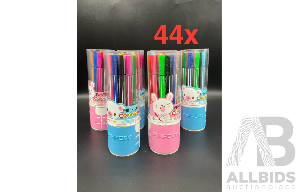 12 Colour Sketch Pen (Assorted Colors) - Lot of 44