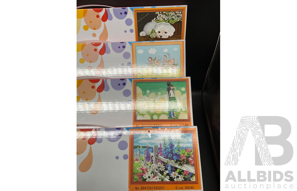 LEISURELY DIY Paint by Numbers Canavas - Lot of 34 - Brand New