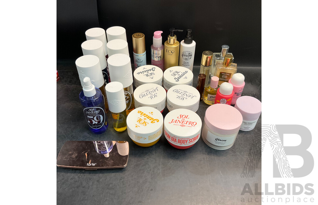 Assorted Used Cosmetics & Body Care Including TOM FORD, YSL, SOL