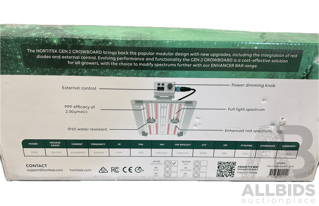 HORTITEK GEN2 GrowBoard 220W - ORP $360 - Brand New