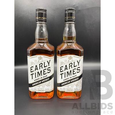 EARLY TIMES American Whisky 700ml  - Lot of 2