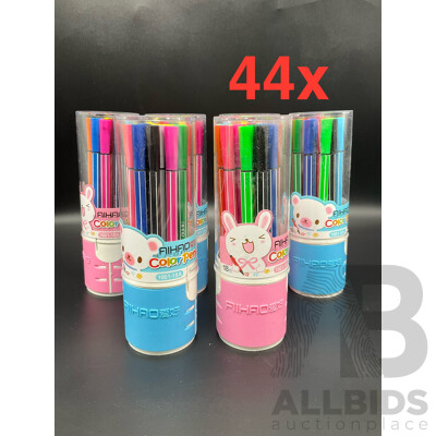 12 Colour Sketch Pen (Assorted Colors) - Lot of 44