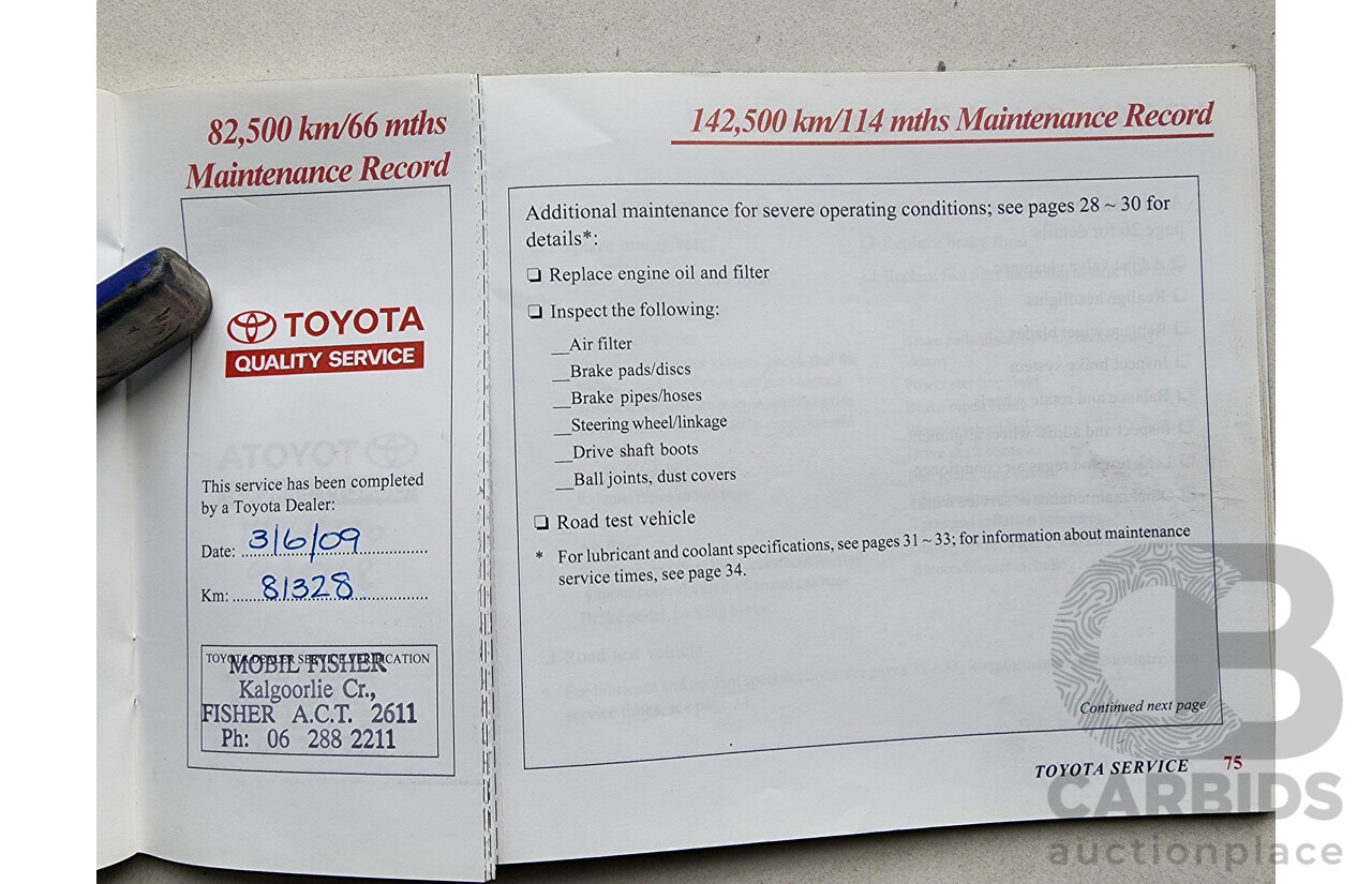 8/2003 Toyota Avalon Advantage MCX10R MKII 4d Sedan White 3.0L