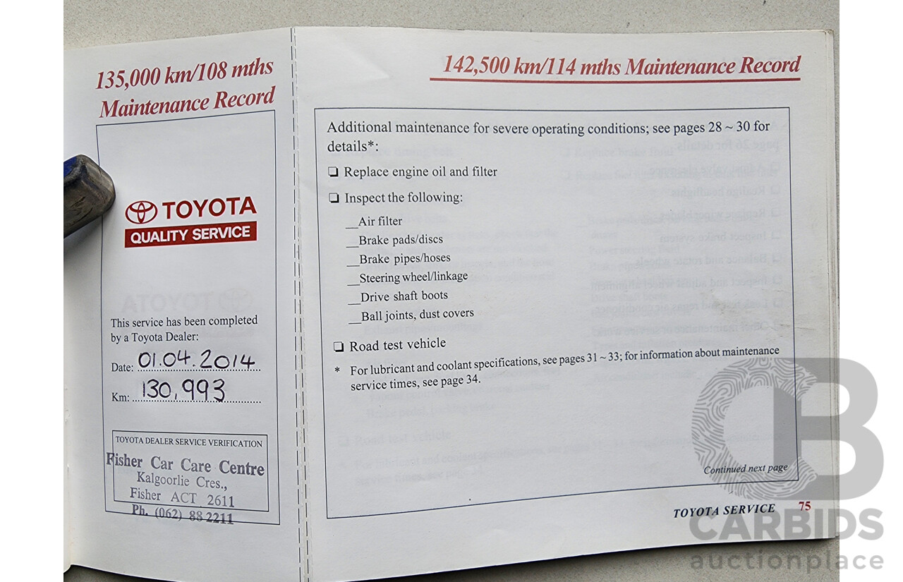 8/2003 Toyota Avalon Advantage MCX10R MKII 4d Sedan White 3.0L