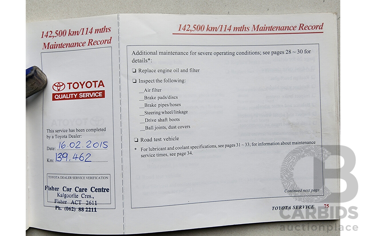 8/2003 Toyota Avalon Advantage MCX10R MKII 4d Sedan White 3.0L