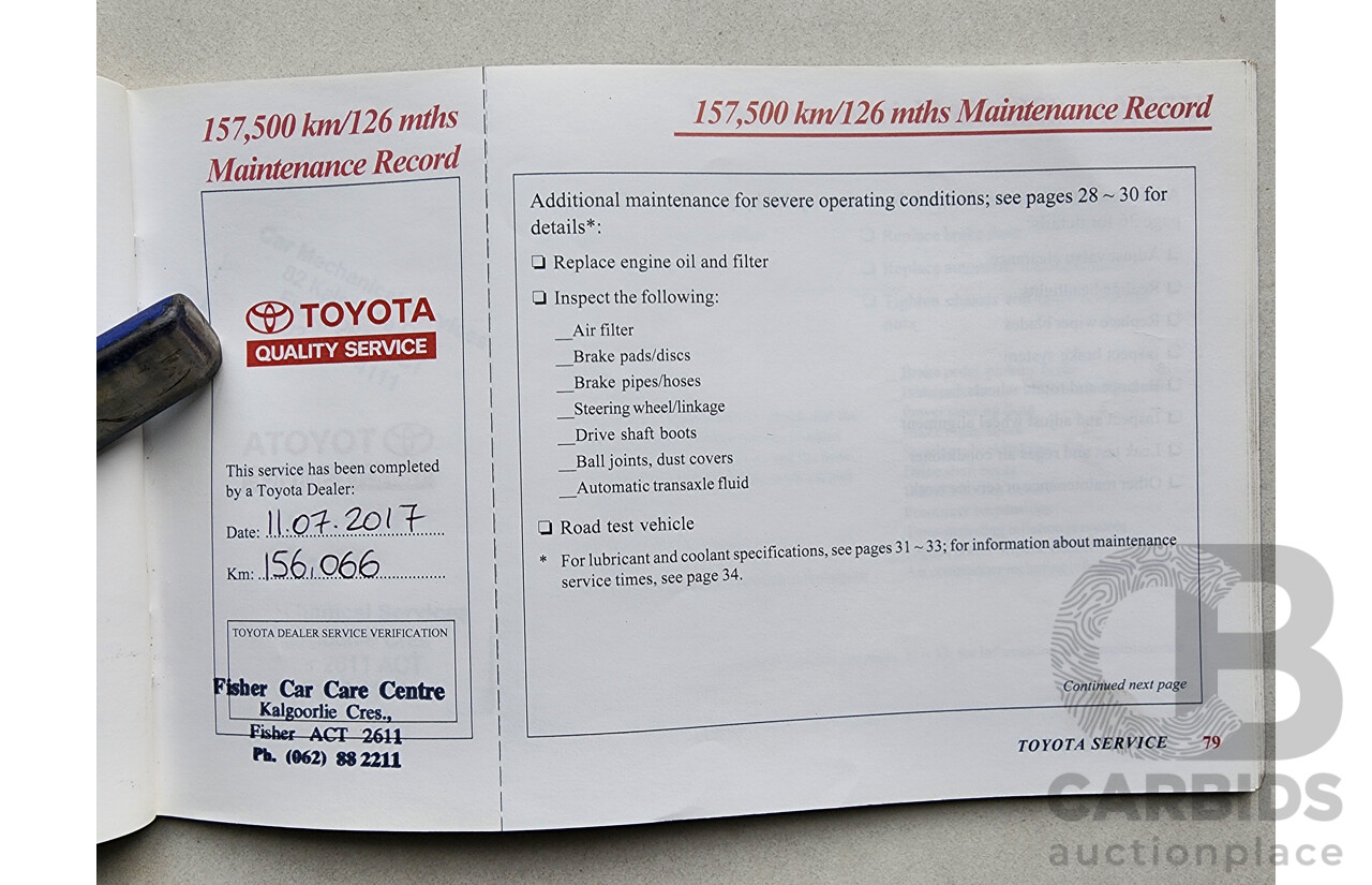 8/2003 Toyota Avalon Advantage MCX10R MKII 4d Sedan White 3.0L