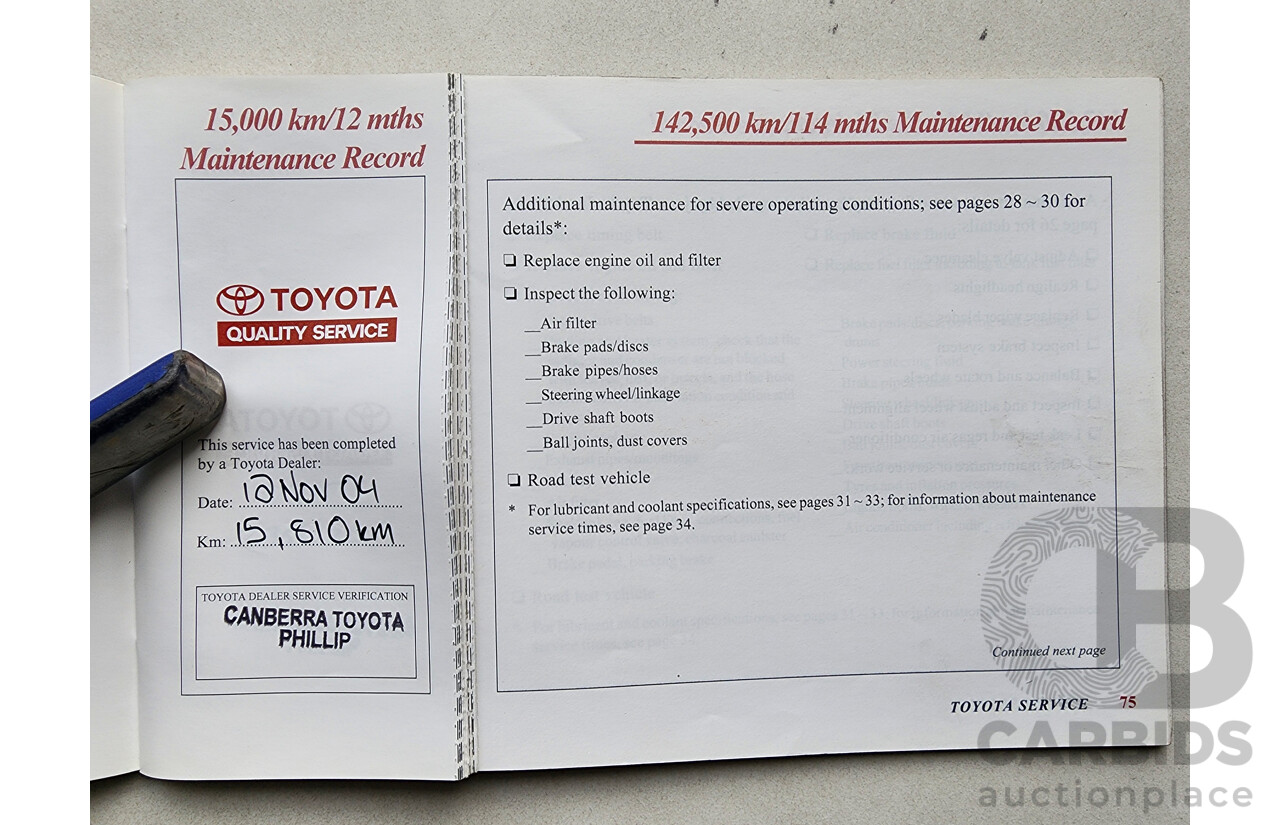 8/2003 Toyota Avalon Advantage MCX10R MKII 4d Sedan White 3.0L