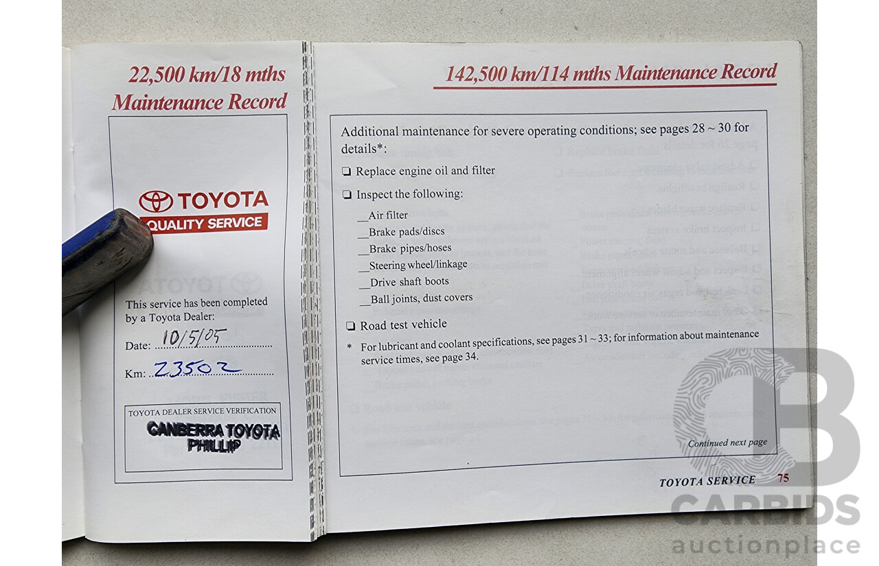 8/2003 Toyota Avalon Advantage MCX10R MKII 4d Sedan White 3.0L