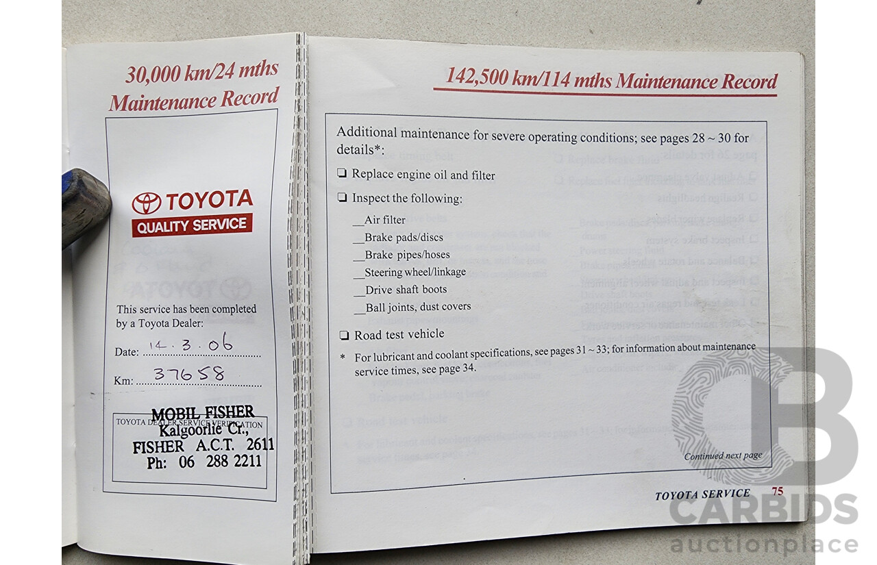 8/2003 Toyota Avalon Advantage MCX10R MKII 4d Sedan White 3.0L