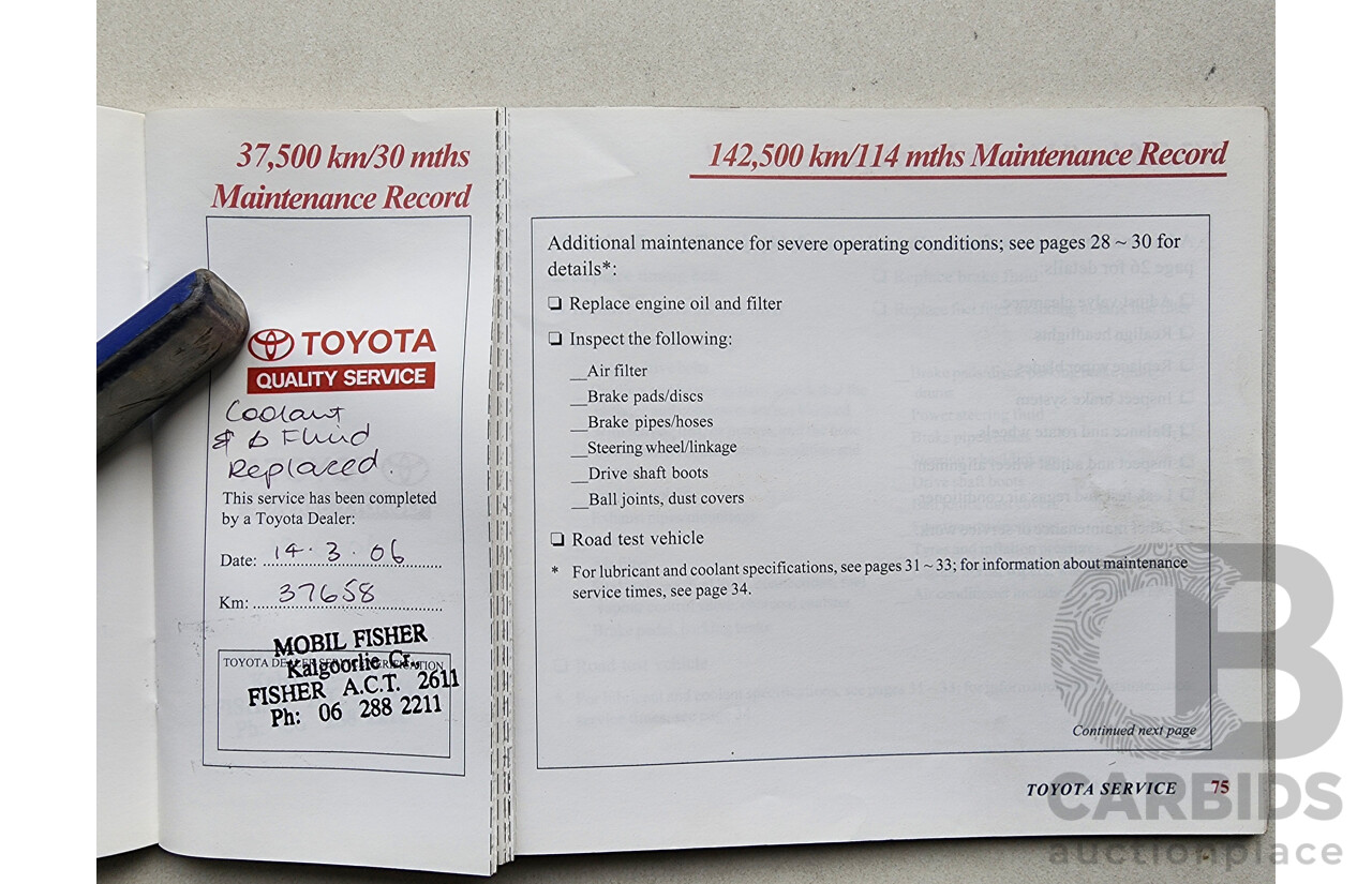 8/2003 Toyota Avalon Advantage MCX10R MKII 4d Sedan White 3.0L