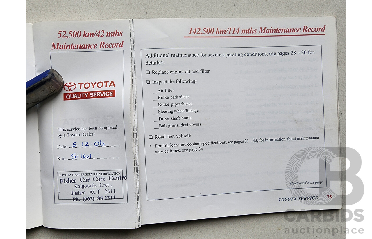 8/2003 Toyota Avalon Advantage MCX10R MKII 4d Sedan White 3.0L