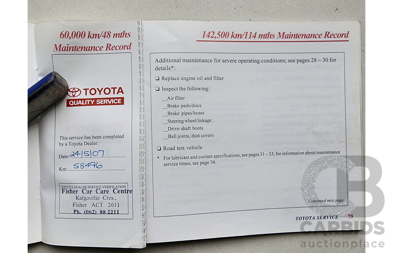 8/2003 Toyota Avalon Advantage MCX10R MKII 4d Sedan White 3.0L