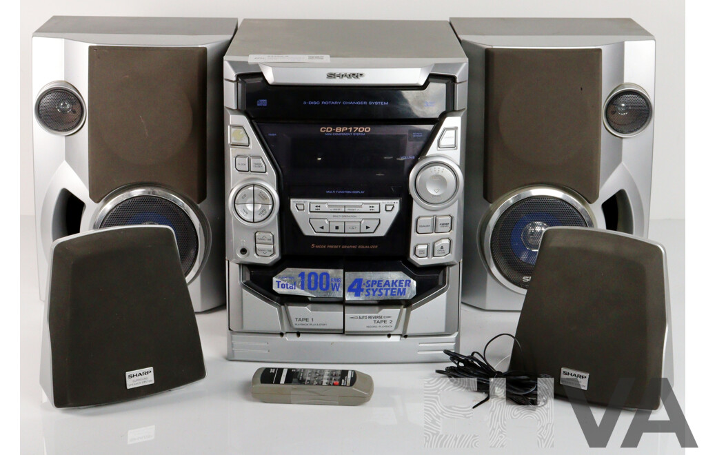 Sharpe CD BP 1700 Syste,m with Four Surround Sound Speakers