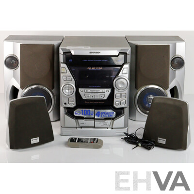 Sharpe CD BP 1700 Syste,m with Four Surround Sound Speakers