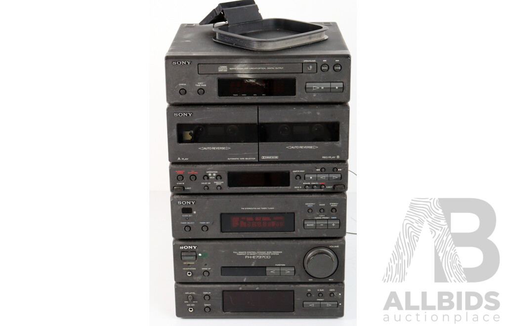 Sony Compact High Density Component System FH E737CD with Pair Speakers. Model SSh26000, and Remote Control