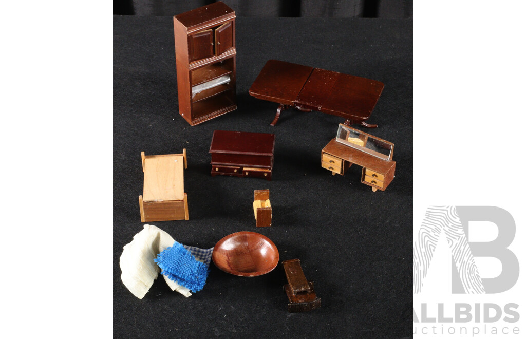 Bespoke Timber Dolls House on Castors with Furniture, Clothing and Doll