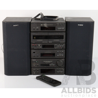 Sony Compact High Density Component System FH E737CD with Pair Speakers. Model SSh26000, and Remote Control