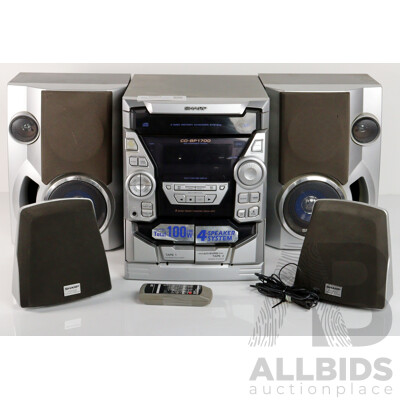 Sharpe CD BP 1700 Syste,m with Four Surround Sound Speakers