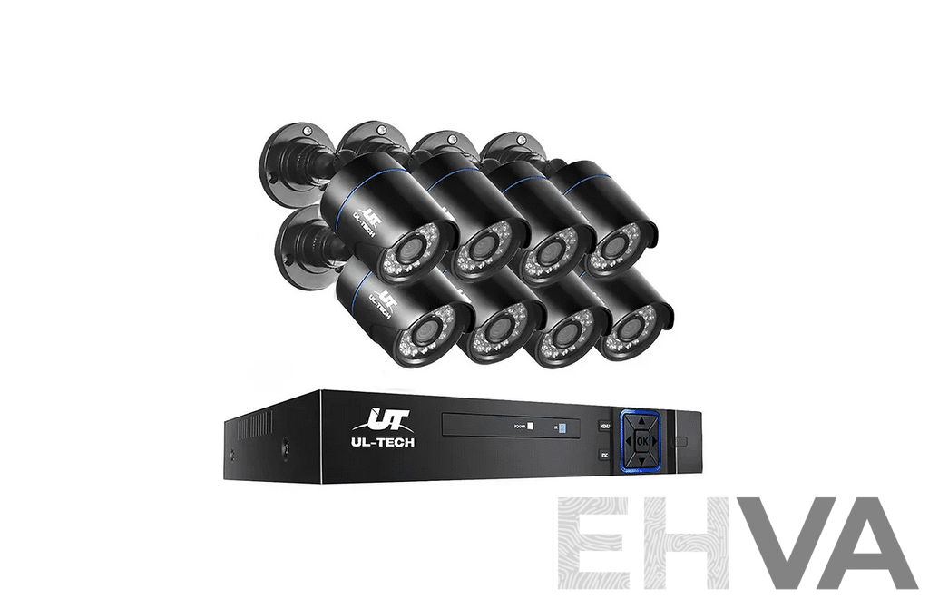 UL-Tech CCTV Security System 8CH DVR 8 Cameras 1080p - Brand New