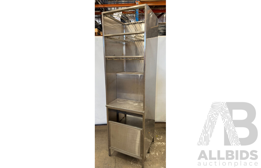 Stainless Steel Glass and Utensil  Rack and Storage