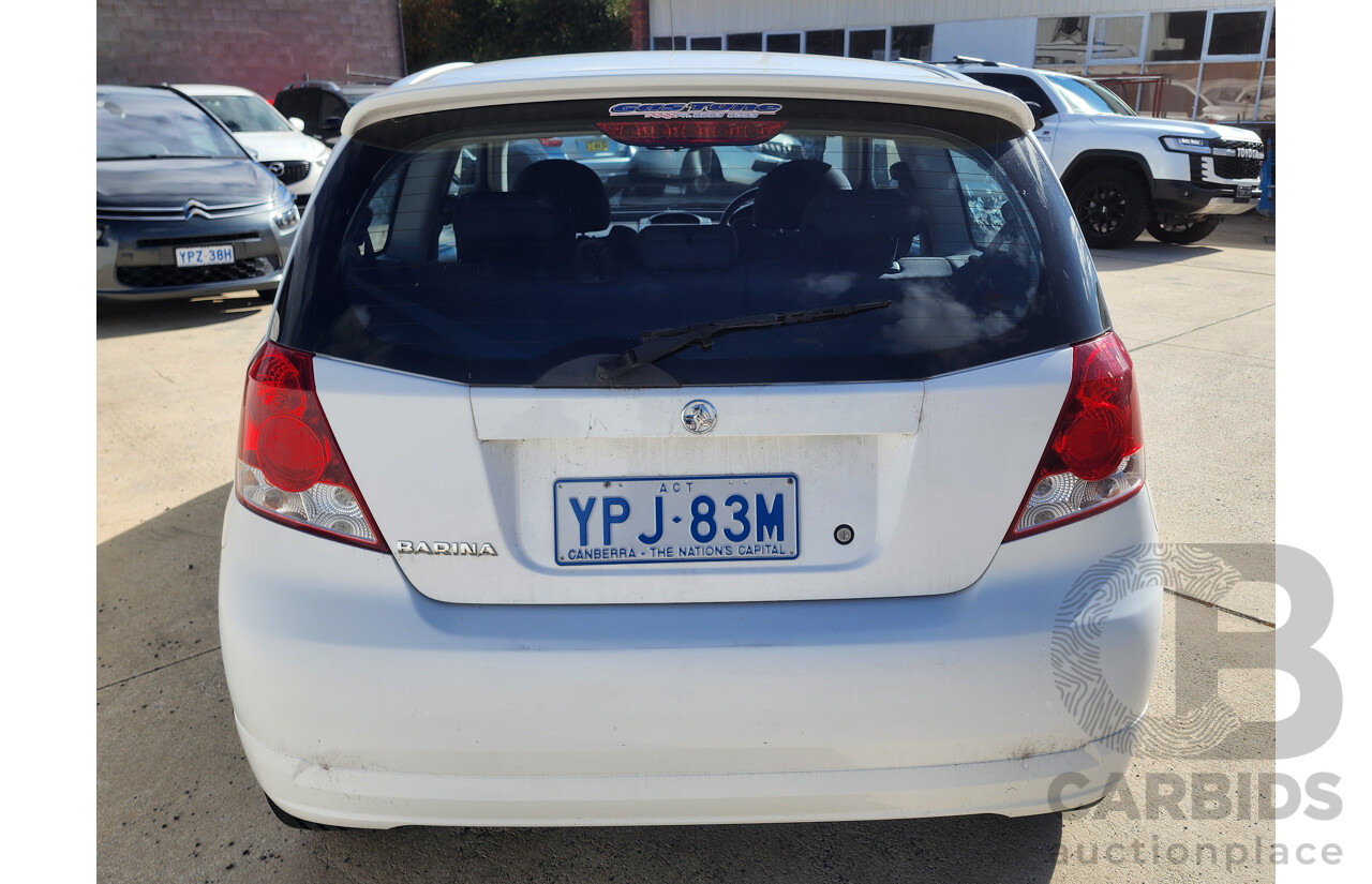 4/2008 Holden Barina  TK MY08 3d Hatchback White 1.6L
