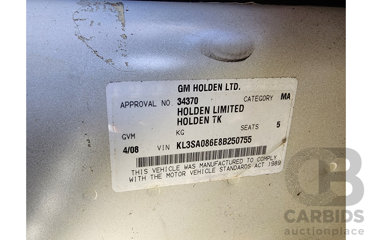 4/2008 Holden Barina  TK MY08 3d Hatchback White 1.6L