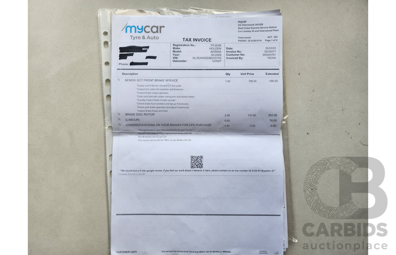 4/2008 Holden Barina  TK MY08 3d Hatchback White 1.6L