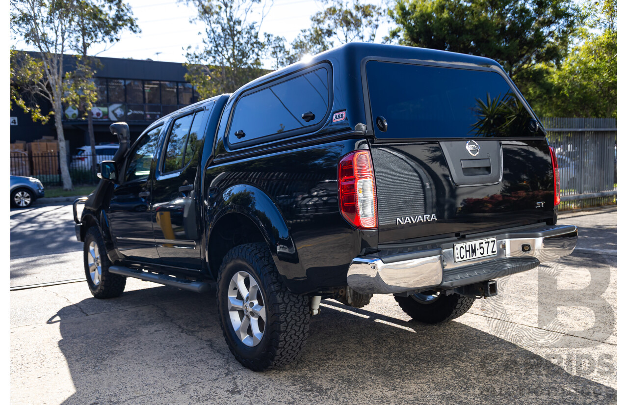 6/2012 Nissan Navara ST (4x4) D40 MY12 Dual Cab P/Up Midnight Black Metallic Turbo Diesel 2.5L