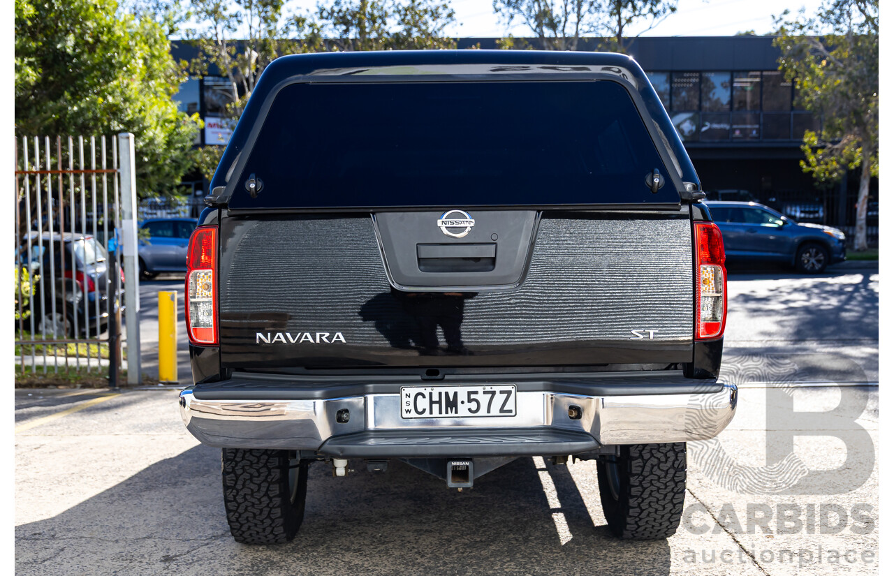 6/2012 Nissan Navara ST (4x4) D40 MY12 Dual Cab P/Up Midnight Black Metallic Turbo Diesel 2.5L