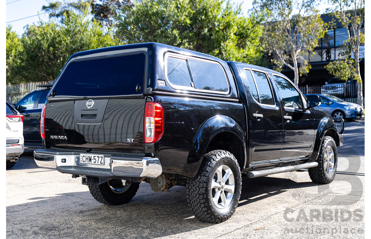 6/2012 Nissan Navara ST (4x4) D40 MY12 Dual Cab P/Up Midnight Black Metallic Turbo Diesel 2.5L