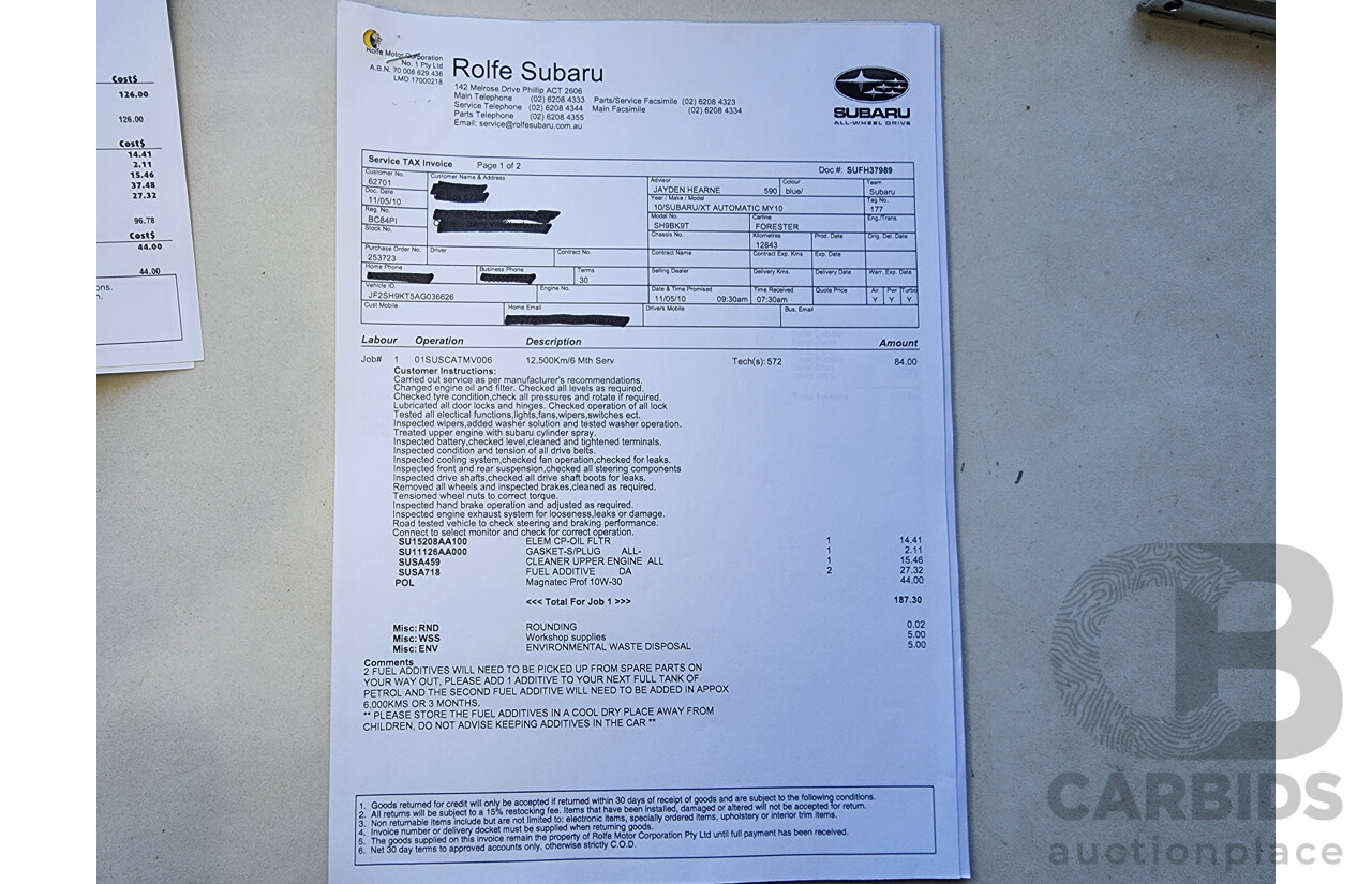 10/2009 Subaru Forester XT MY09 4d Wagon Blue 2.5L