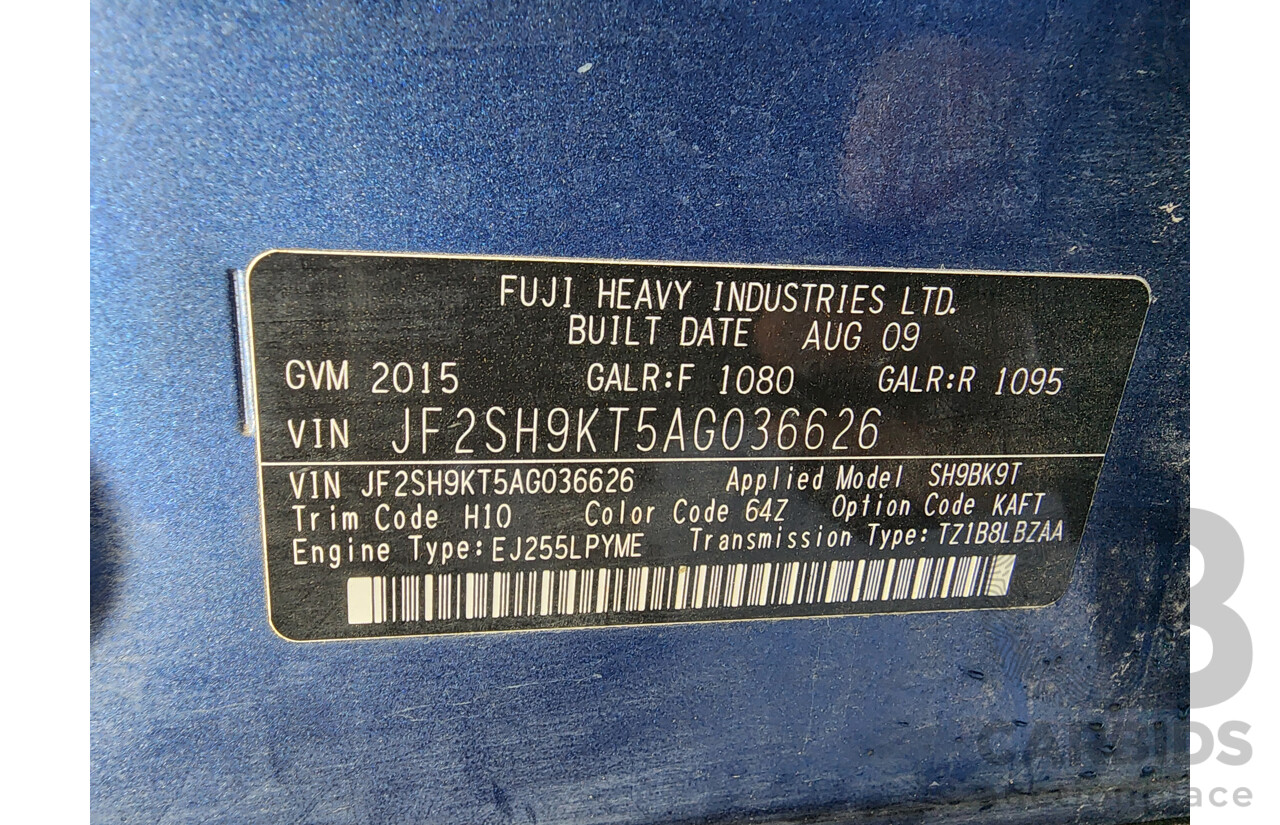 10/2009 Subaru Forester XT MY09 4d Wagon Blue 2.5L