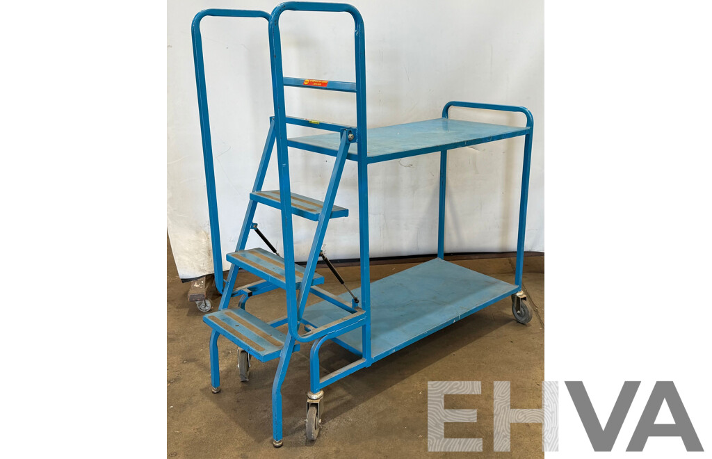 Mobile Cargo Trolley with Step Ladder
