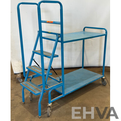 Mobile Cargo Trolley with Step Ladder