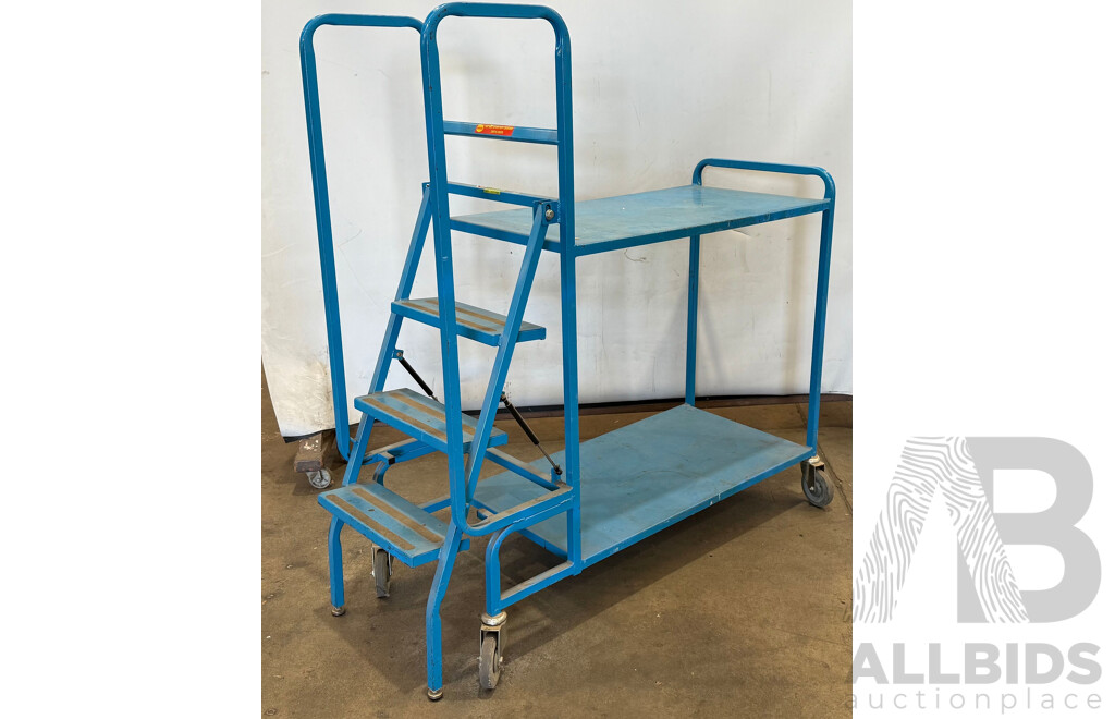 Mobile Cargo Trolley with Step Ladder