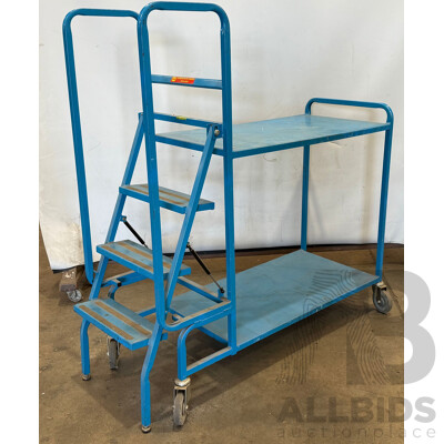 Mobile Cargo Trolley with Step Ladder