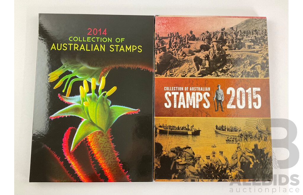 Australian 2014 and 2015 Annual Stamp Albums - Face Value $201