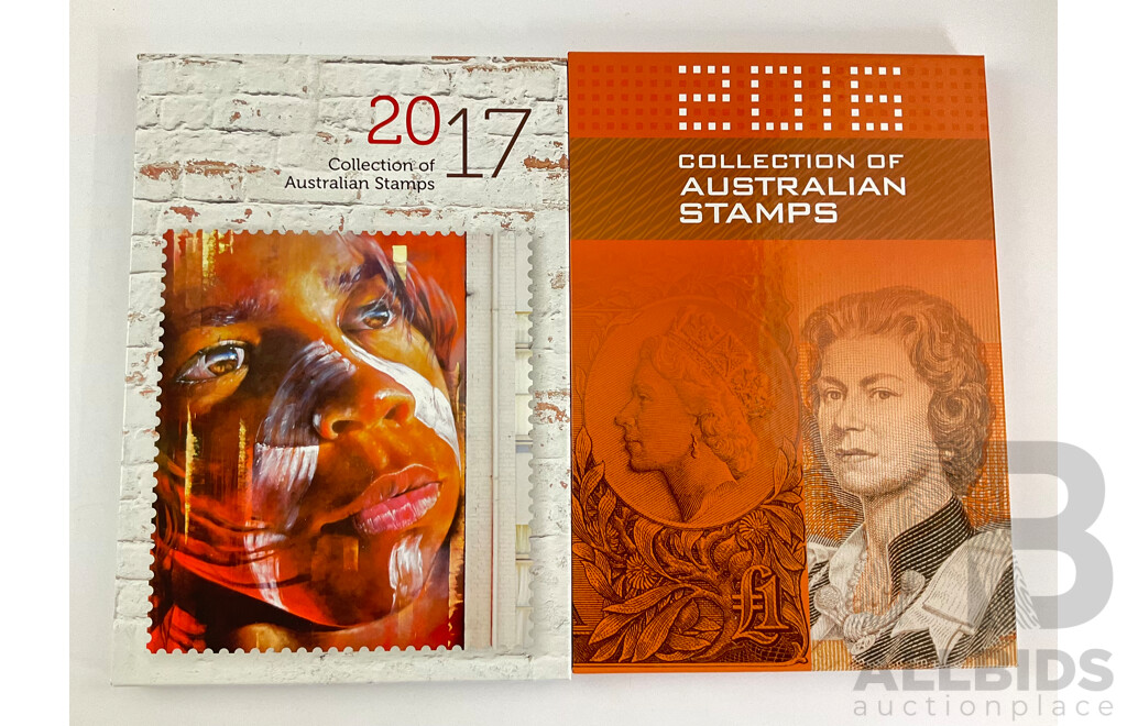 Australian 2016 and 2017 Annual Stamp Albums - Face Value $205