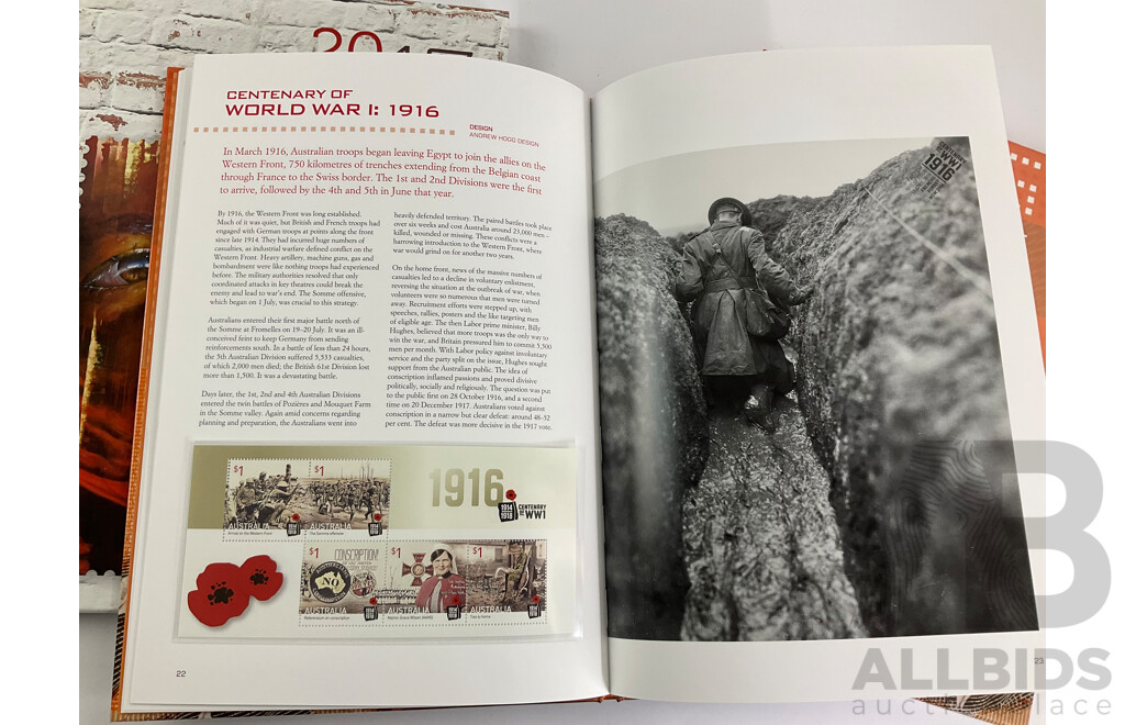 Australian 2016 and 2017 Annual Stamp Albums - Face Value $205