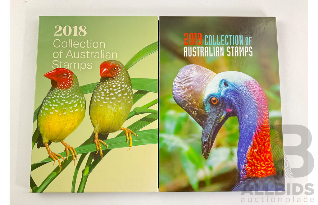 Two Australian Annual Stamp Albums, 2018 and 2019 - Face Value $202