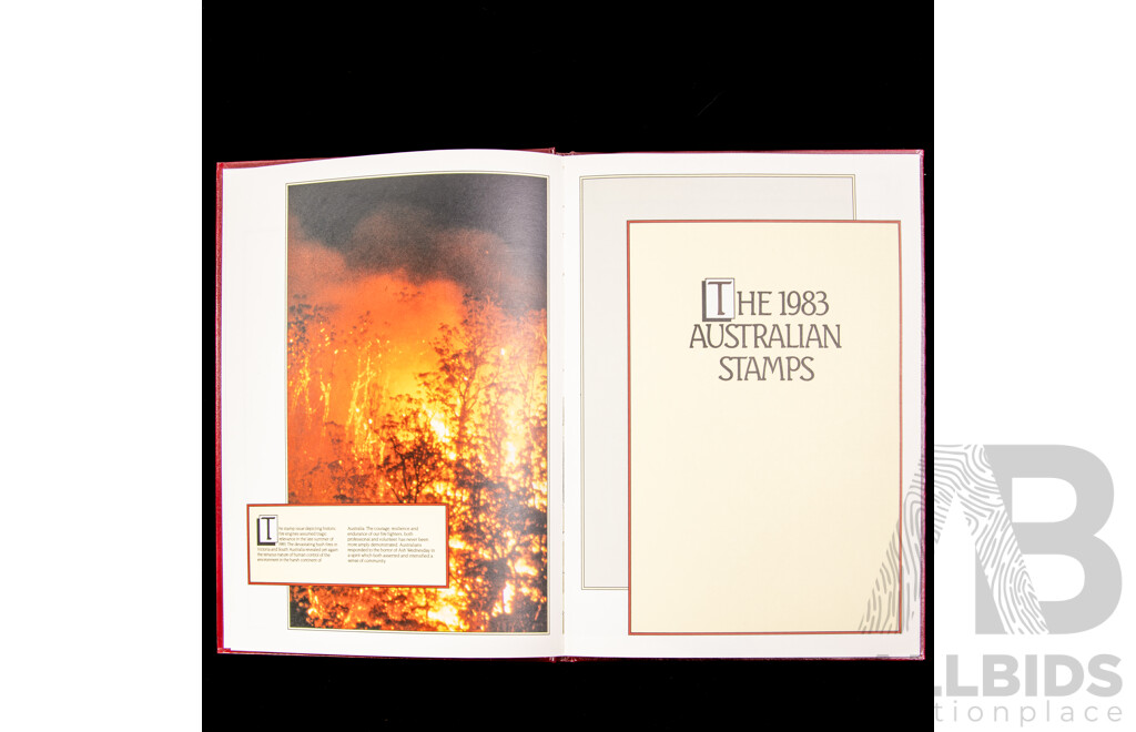 Four Australian Annual Stamp Albums Including 1982, 1983, 1984, 1985 - Face Value $82