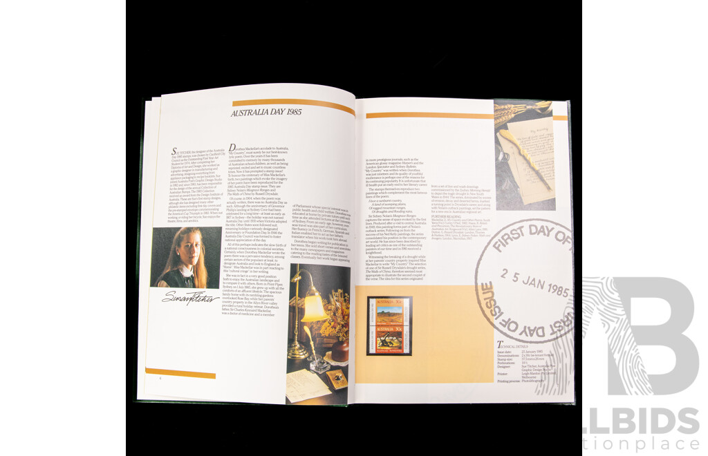 Four Australian Annual Stamp Albums Including 1982, 1983, 1984, 1985 - Face Value $82