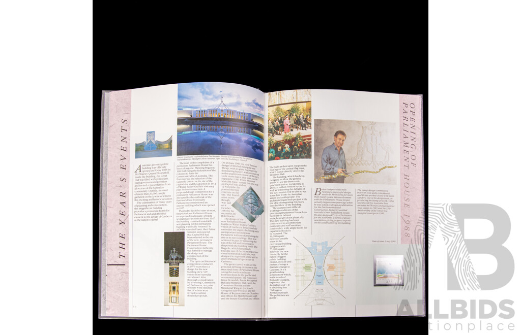 Four Australian Annual Stamp Albums Including 1986, 1987, 1988, 1989 - Face Value $125
