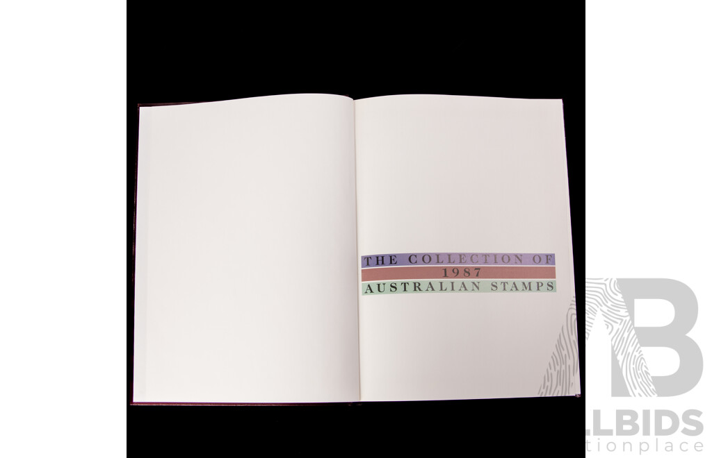 Four Australian Annual Stamp Albums Including 1986, 1987, 1988, 1989 - Face Value $125