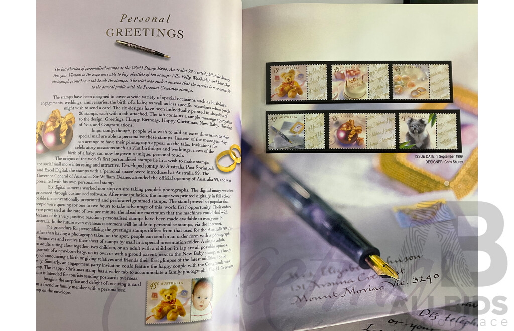 Three Australian Annual Stamp Albums 1997, 1998, 1999 - Face Value $135