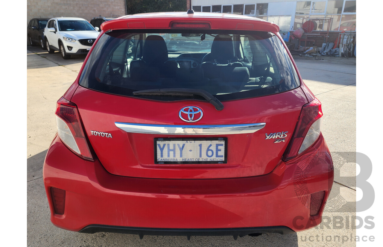 1/2012 Toyota Yaris ZR NCP131R 3d Hatchback Red 1.5L