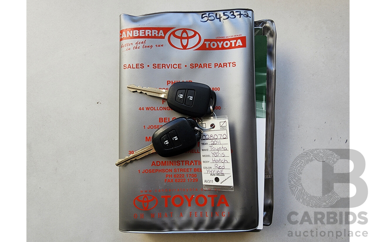 1/2012 Toyota Yaris ZR NCP131R 3d Hatchback Red 1.5L