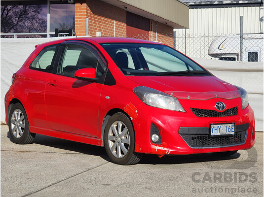1/2012 Toyota Yaris ZR NCP131R 3d Hatchback Red 1.5L